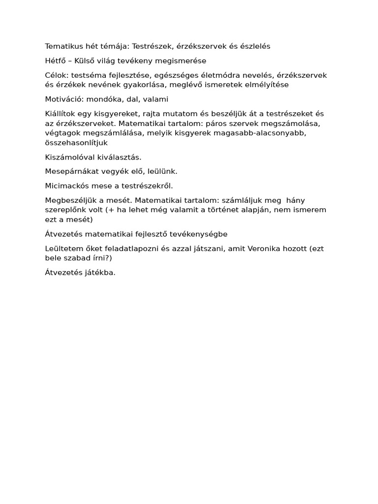 Testrészek vázlat | PDF