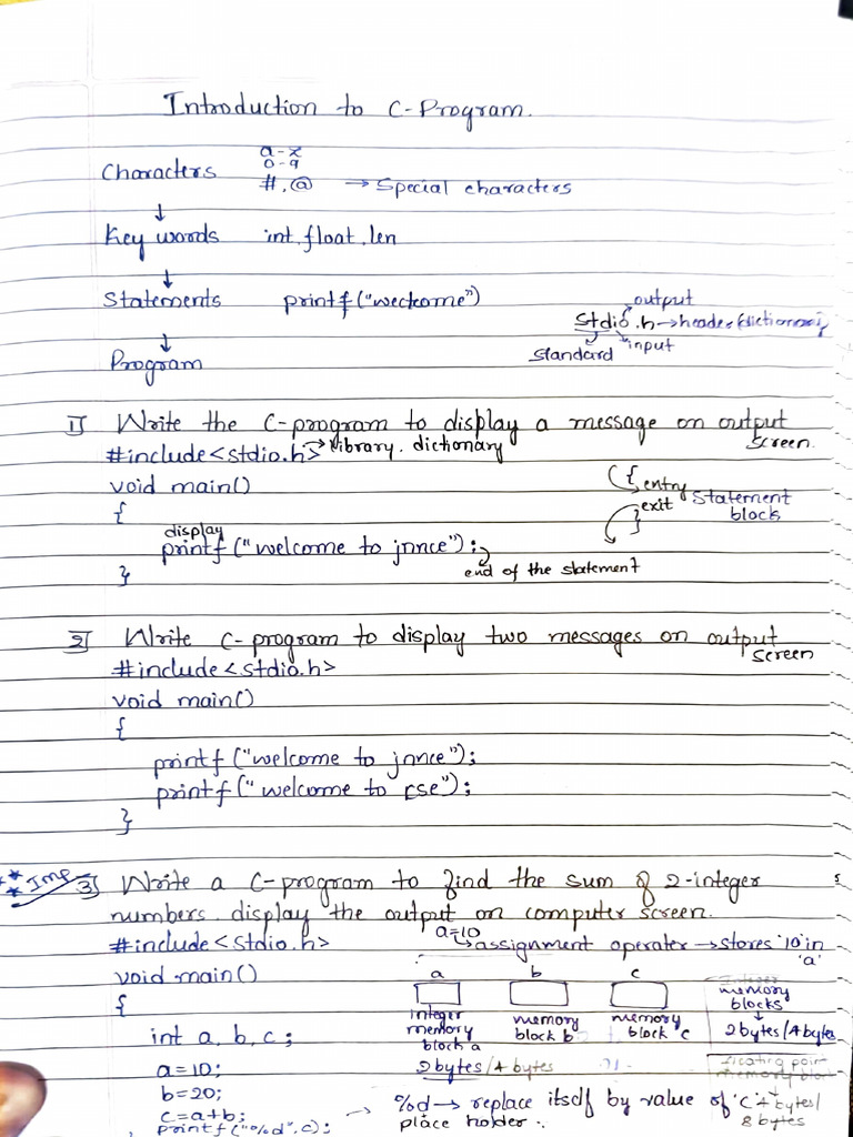 c program notes for BE 2nd sem . C programming | PDF