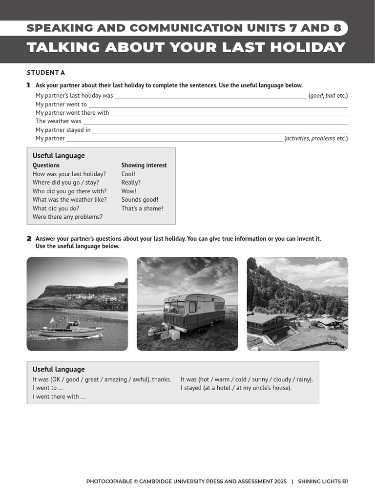 SL B1 Speaking and Communication Units 7 and 8 | PDF | Linguistics ...