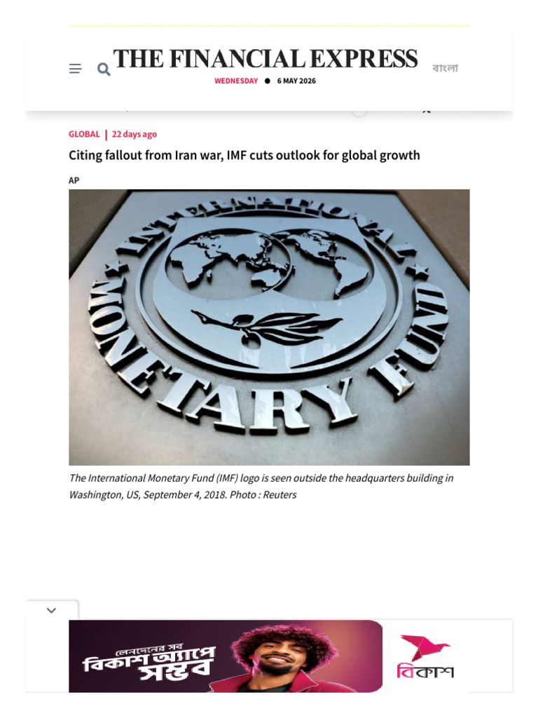 Citing Fallout From Iran War, IMF Cuts Outlook for Global Growth _ the ...