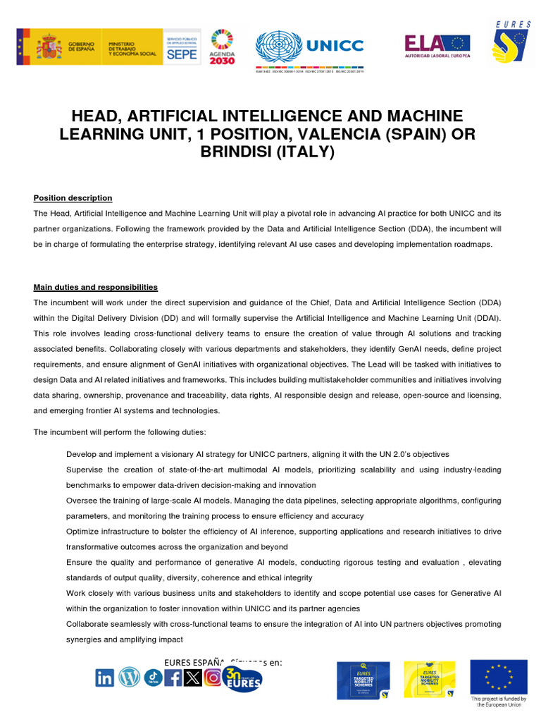 Oferespaña6mayo Head Artificial Intelligence Machine Learning Unit ...
