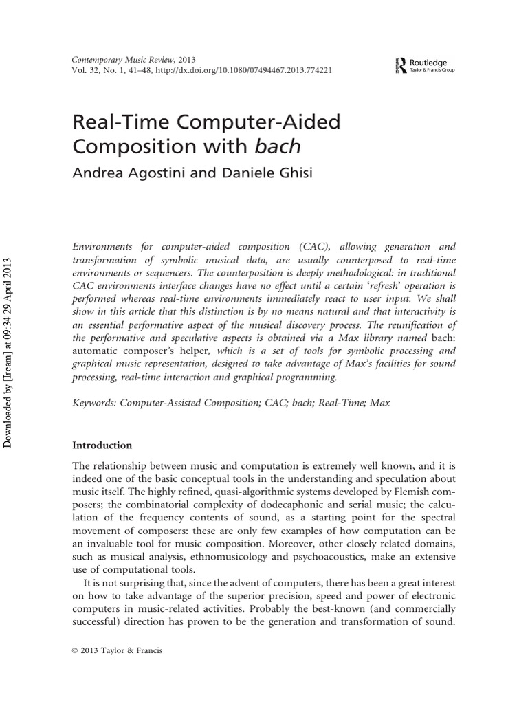 Real-Time Computer-Aided Composition With Bach | PDF | Synthesizer ...
