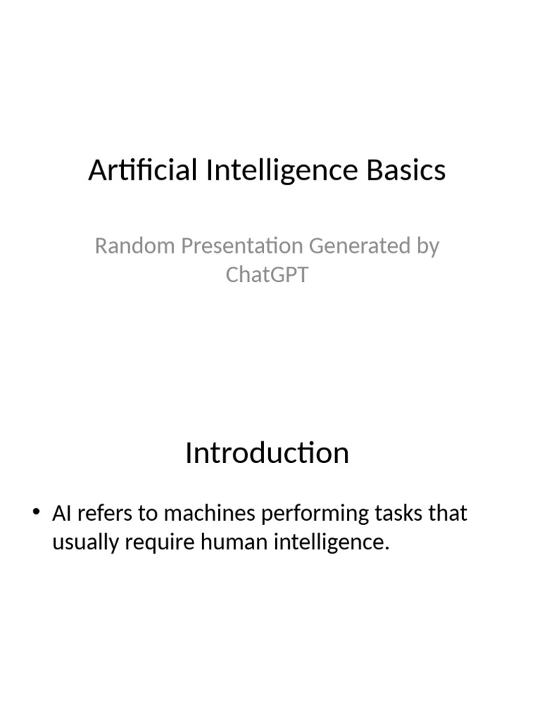 1 Artificial Intelligence Basics | PDF