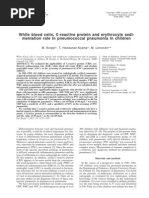 Download White Blood Cells C-Reactive Protein and Erythrocyte Sedimentation in Pneumococcal Pneumonia in Children by MaroofAli SN103576499 doc pdf