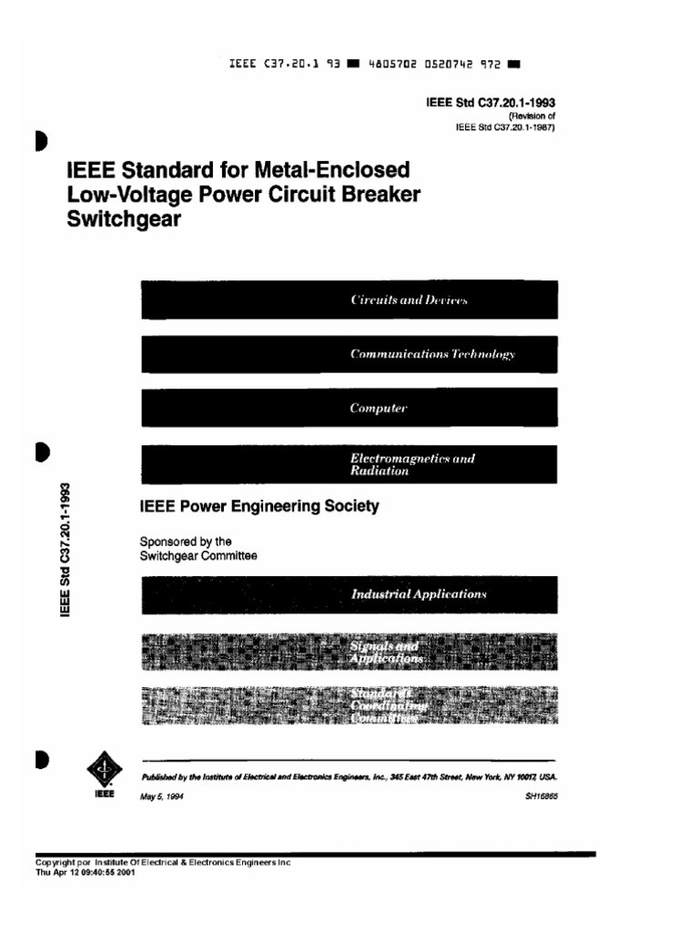 Ieee-C37 20 1-1993 | PDF