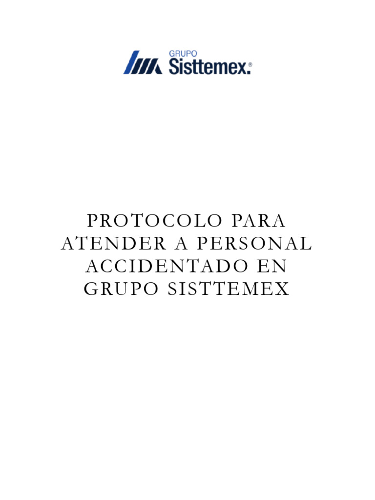 Protocolo para Atender A Personal Accidentado en Grupo Sisttemex | PDF ...