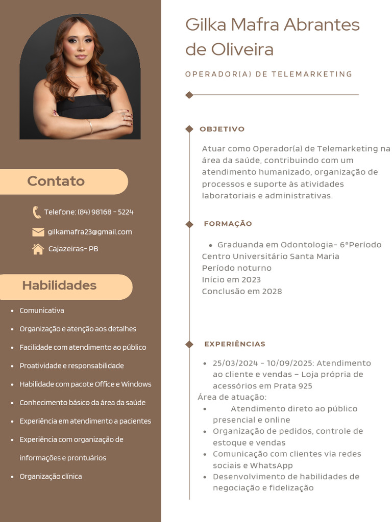 Currículo Gilka Mafra Abrantes de Oliveira | PDF