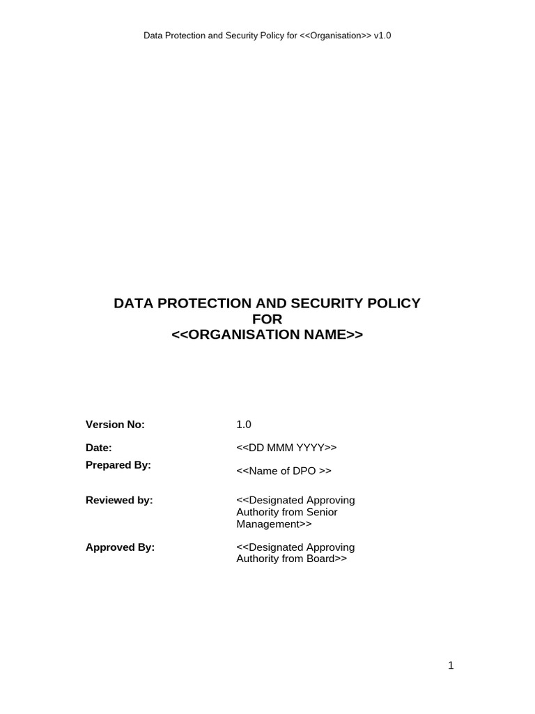 DATA PROTECTION and Security POLICY | PDF | Backup | Information ...