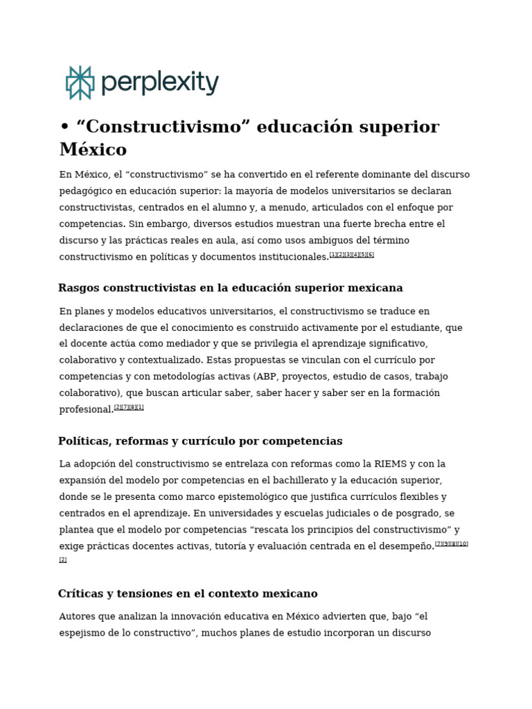 constructivismo” educación superior Mé | PDF | Plan de estudios ...