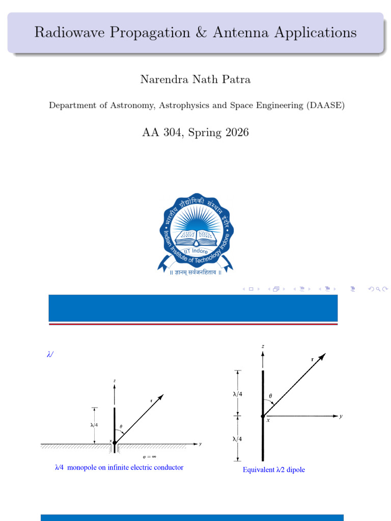 Lec7 Aa304 Monopole | PDF | Antenna (Radio) | Waves