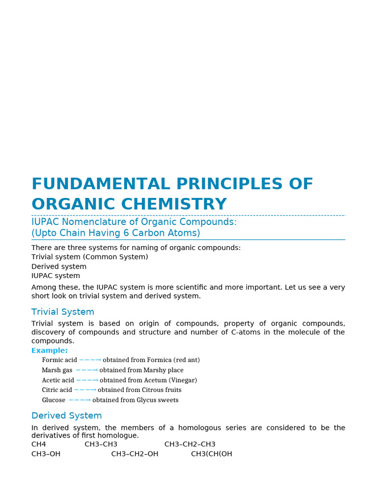 Fundamental Principles of Organic Chemistry - 112803 | PDF | Isomer ...
