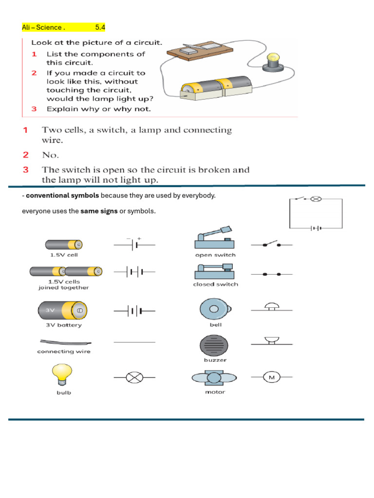 Ali- Science Unit 5+6 Grade 5 | PDF | Mirror | Series And Parallel Circuits