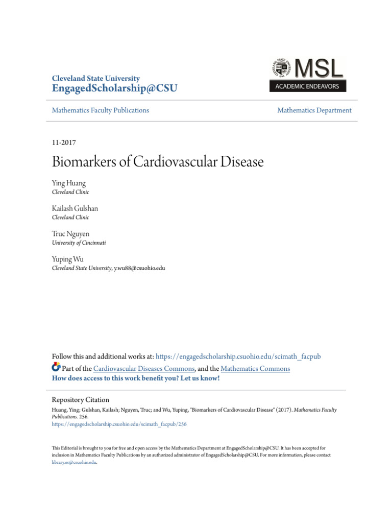 Biomarkers in Cardiovascular Disease | PDF | Myocardial Infarction ...