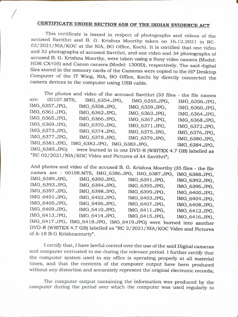 65B Certificate | PDF