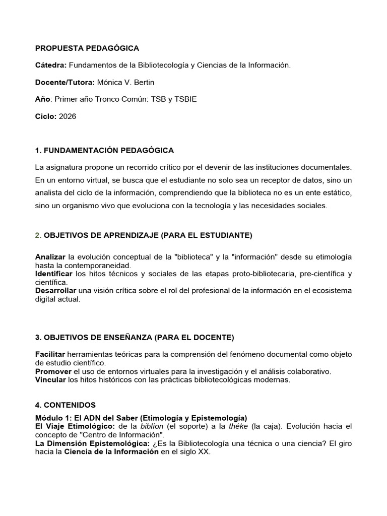 02 Programa General | PDF | Pedagogía | Bibliotecas
