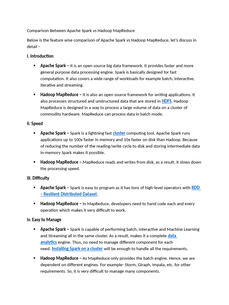 spark vs map reduce word print (1) | PDF | Apache Spark | Apache Hadoop