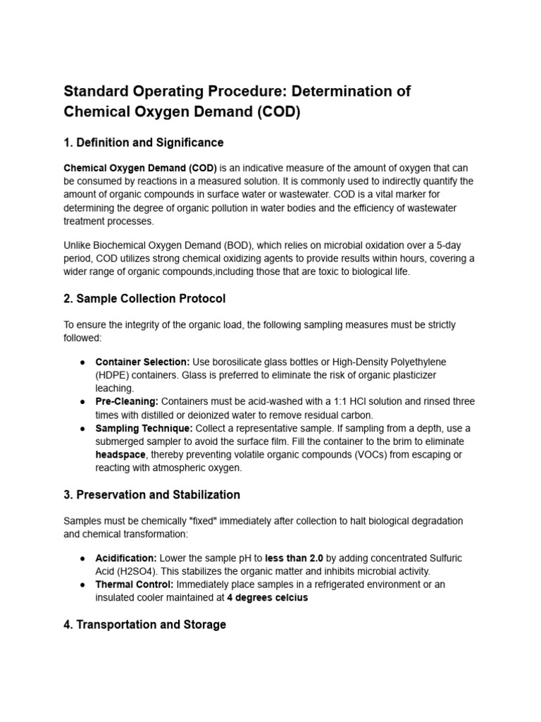 COD (1) | PDF | Oxygen | Environmental Science