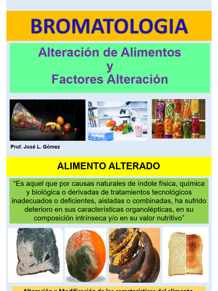 Alteracion y factores de alteracion de alimentos | PDF | Agua | Alimentos
