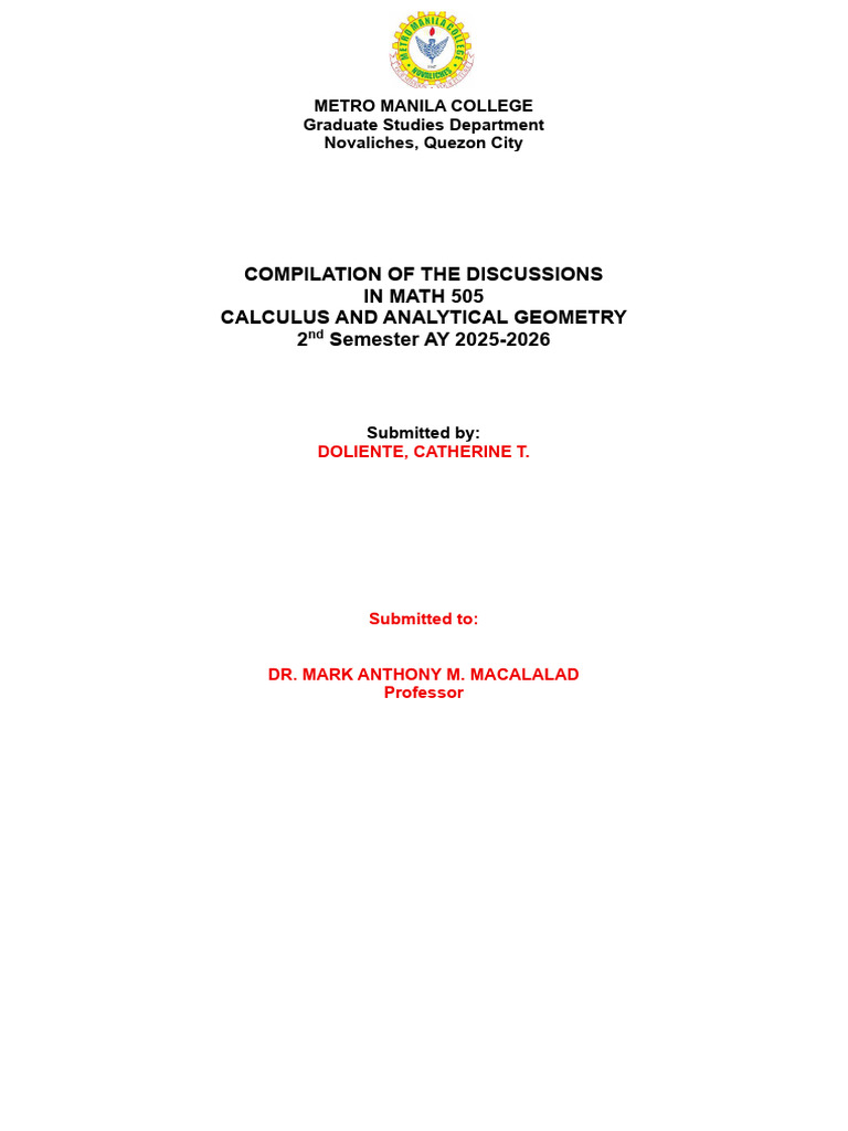 DOLIENTE MMC Written Report Integral | PDF | Integral | Logarithm