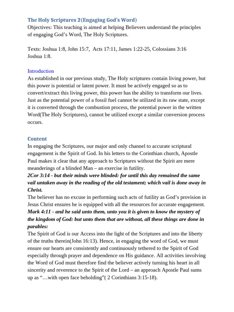 The Holy Scripture | PDF