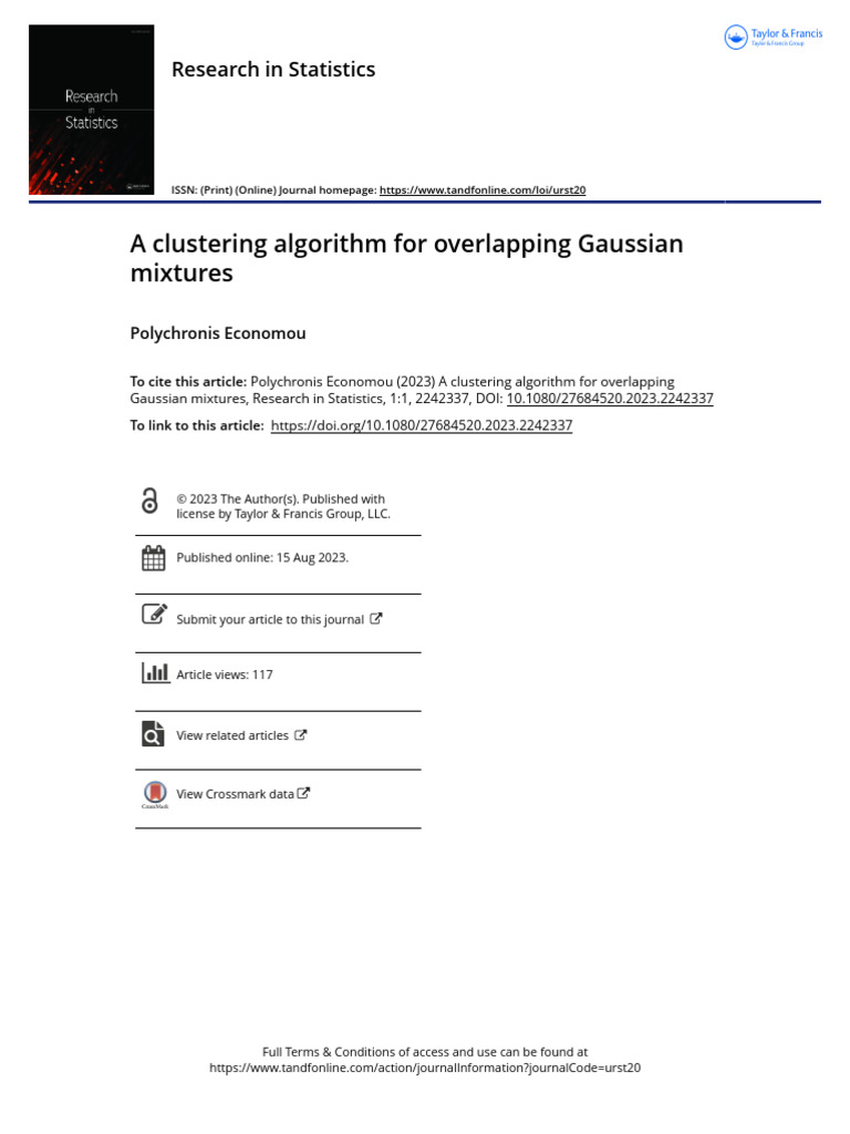 A Clustering Algorithm For Overlapping Gaussian Mixtures | PDF ...