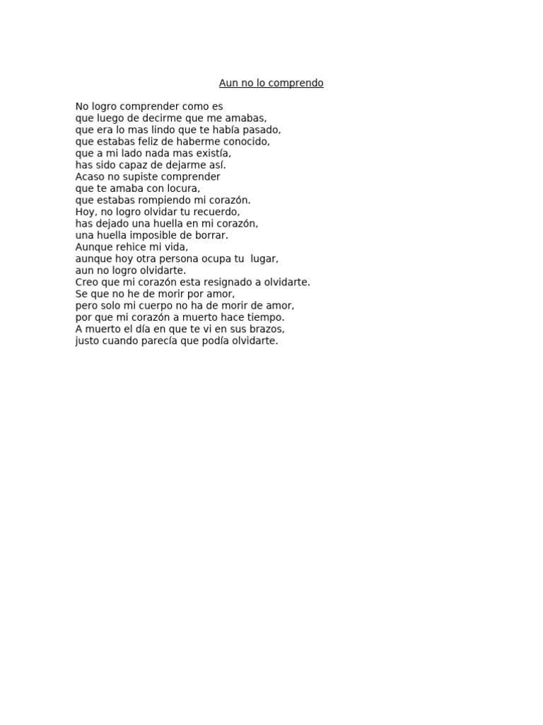 Aun No Lo Comprendo | PDF