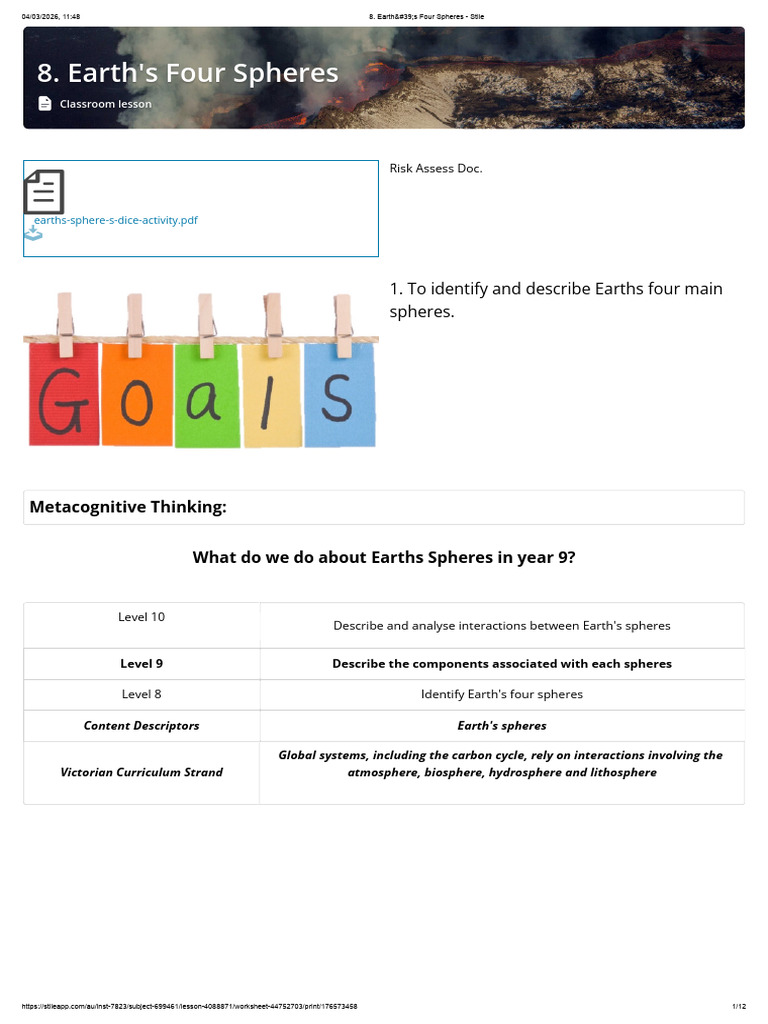 8. Earth's Four Spheres - Stile | PDF | Earth Sciences | Earth