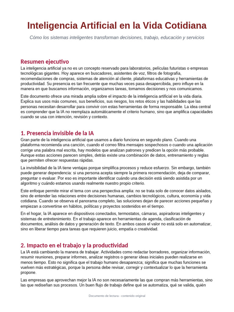 01 Inteligencia Artificial en La Vida Cotidiana | PDF | Inteligencia ...