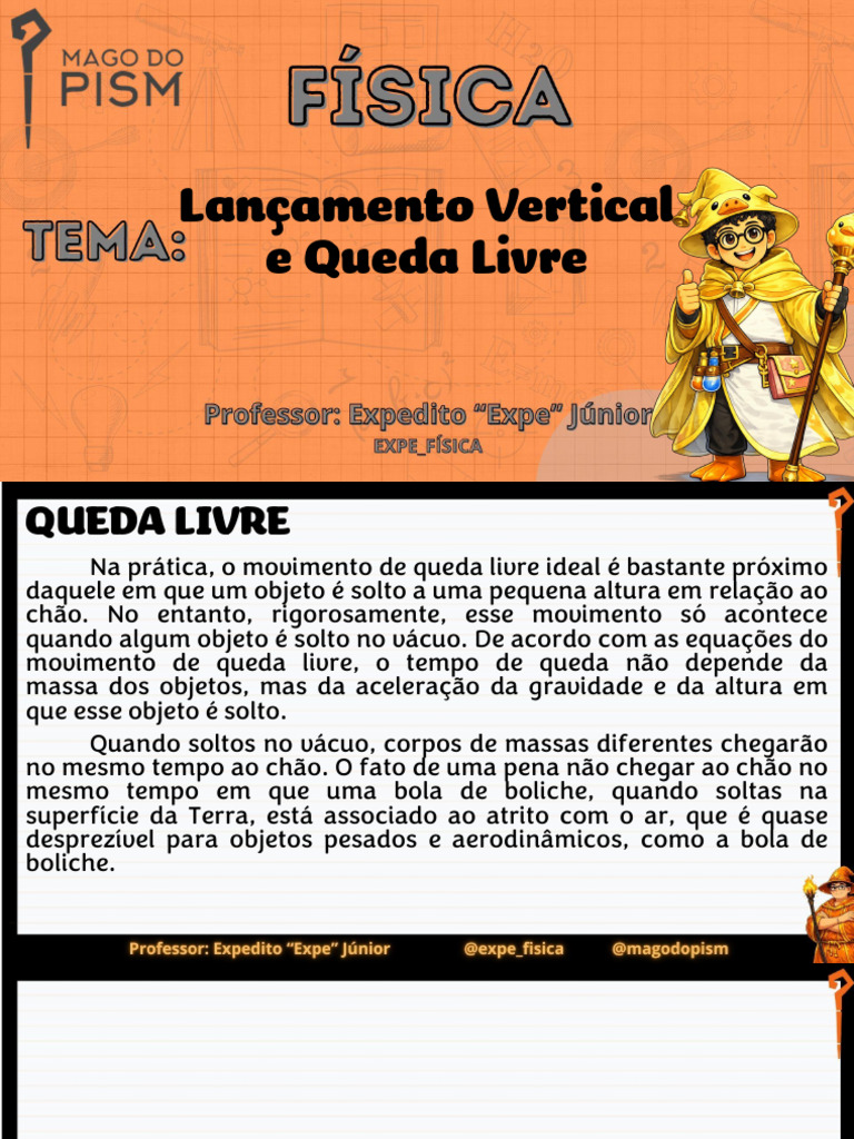 Aula 8 - Lançamento Vertical e Queda Livre | PDF