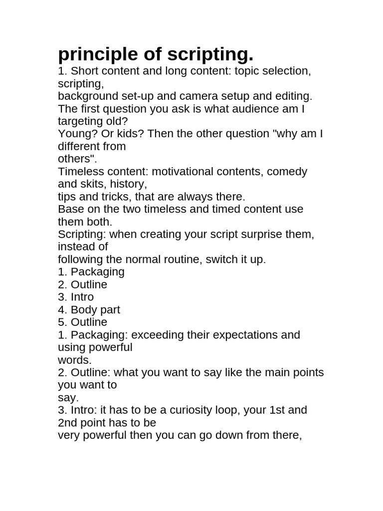 Principle of Scripting | PDF