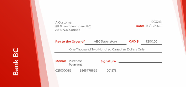 Canadian Cheque Template | PDF