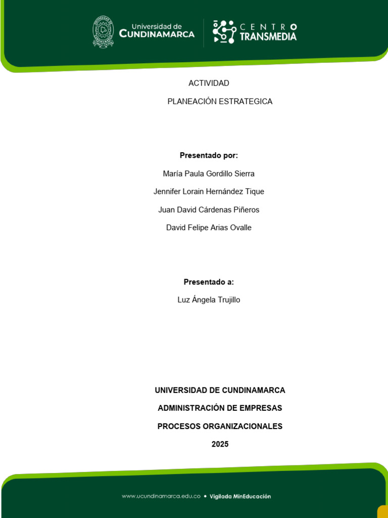 Planeacion Estrategica Actividad 1 | PDF | Sustentabilidad | Calidad ...