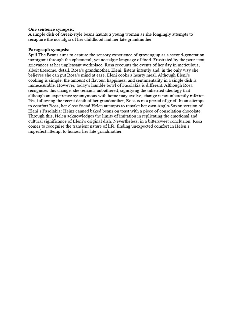 Spill the Beans Script 06-05-2026 | PDF | Cooking