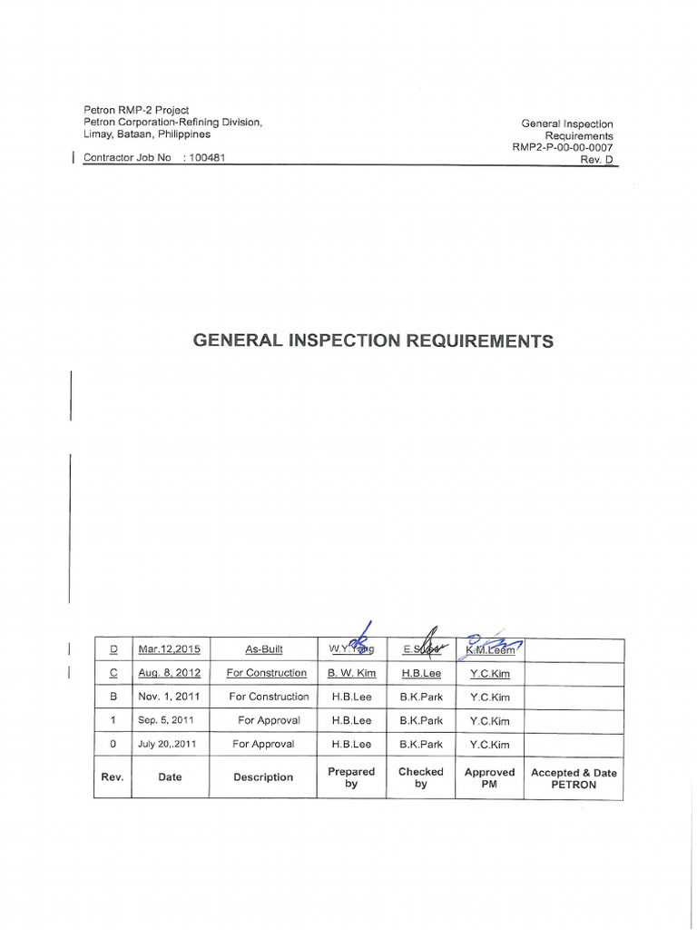 General Inspection Requirement | PDF | Specification (Technical Standard)