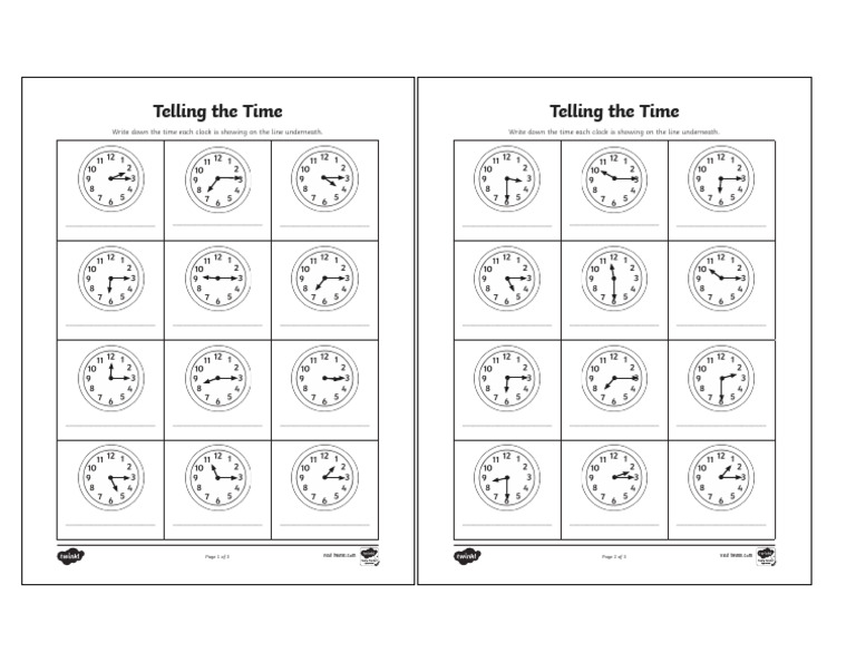 Time Worksheet | PDF