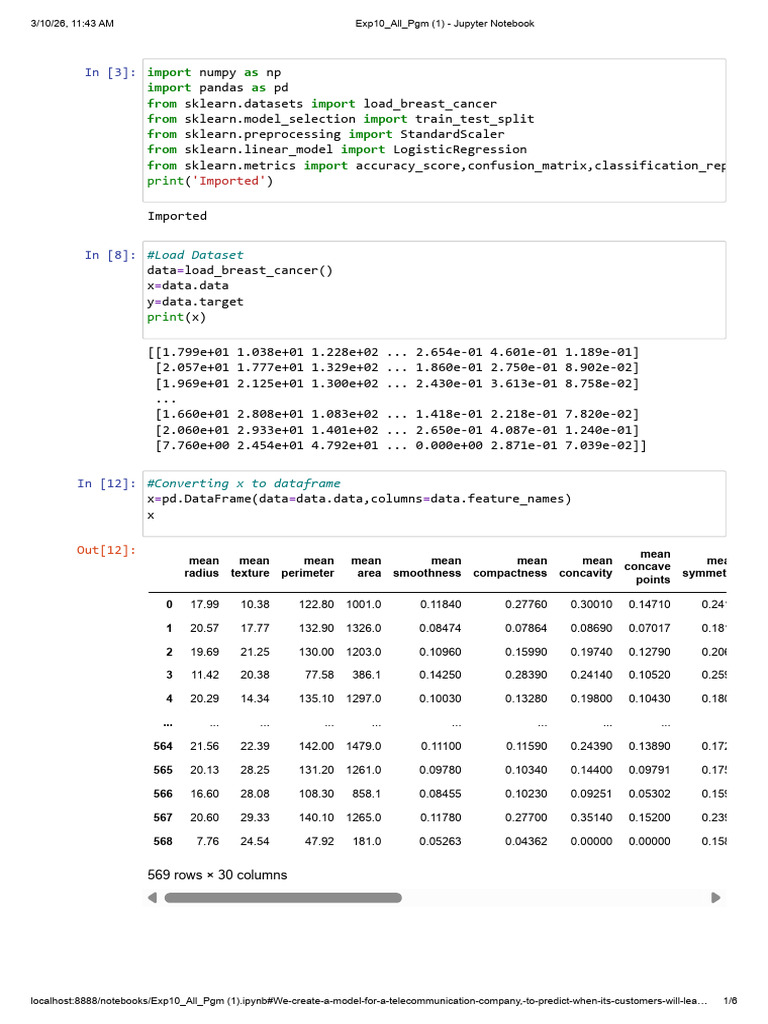 Exp10_All_Pgm (1) - Jupyter Notebook | PDF | Data Analysis | Applied ...