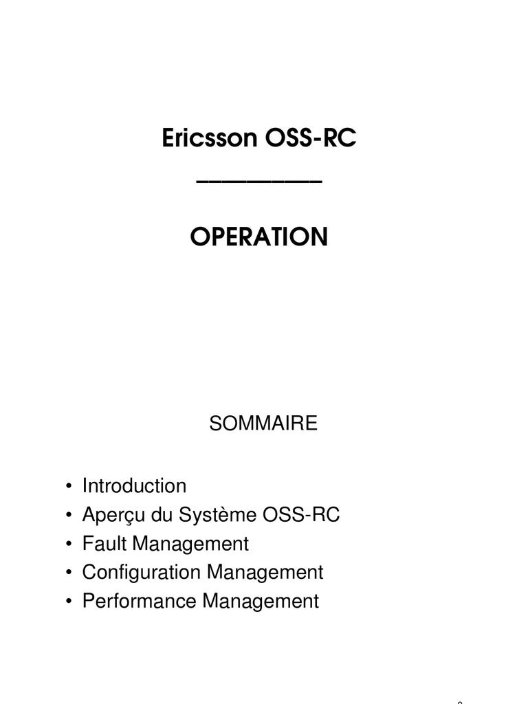 Fonctionnalités d'Ericsson OSS-RC | PDF | Sauvegarde (informatique ...