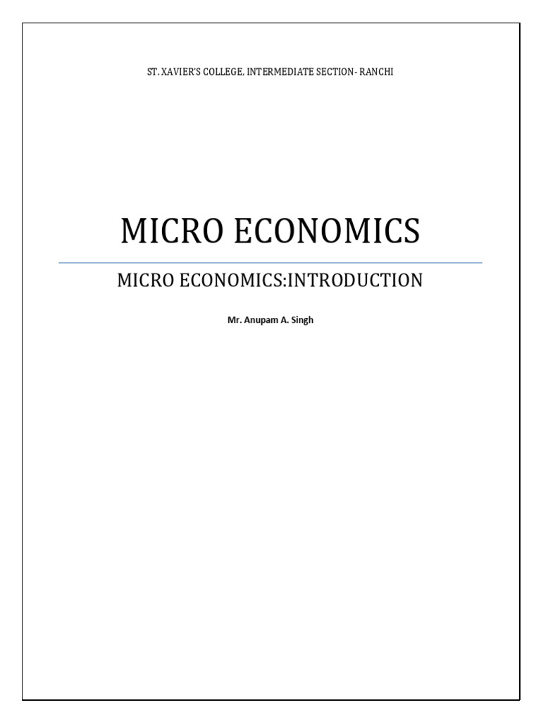 Micro Economics Introduction -XII (ICOM)_250326_091238 | PDF ...
