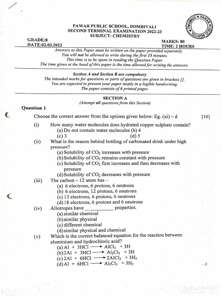 Grade 8 Chemistry (3) | PDF | Oxide | Chemical Reactions