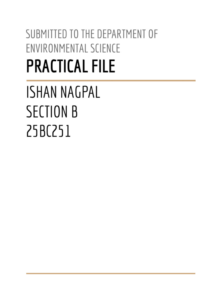 Evs Practical (1) | PDF | Biomass (Ecology) | Coral Reef