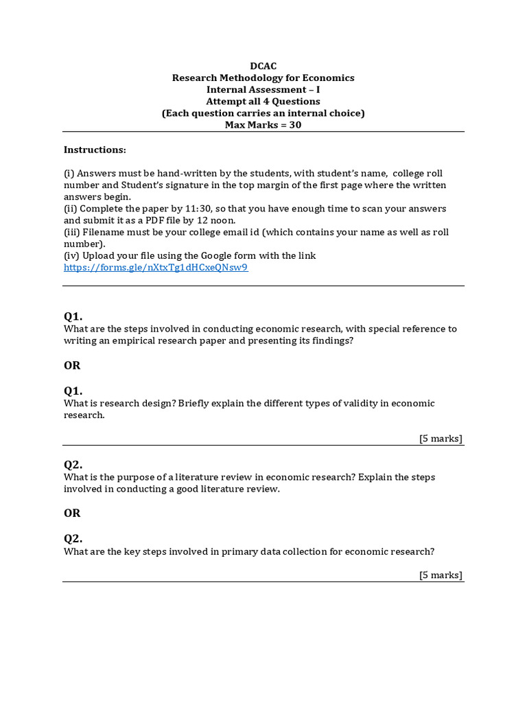 RM Internal Assessment 30 Apr 2026 | PDF | Standard Error | Gross ...