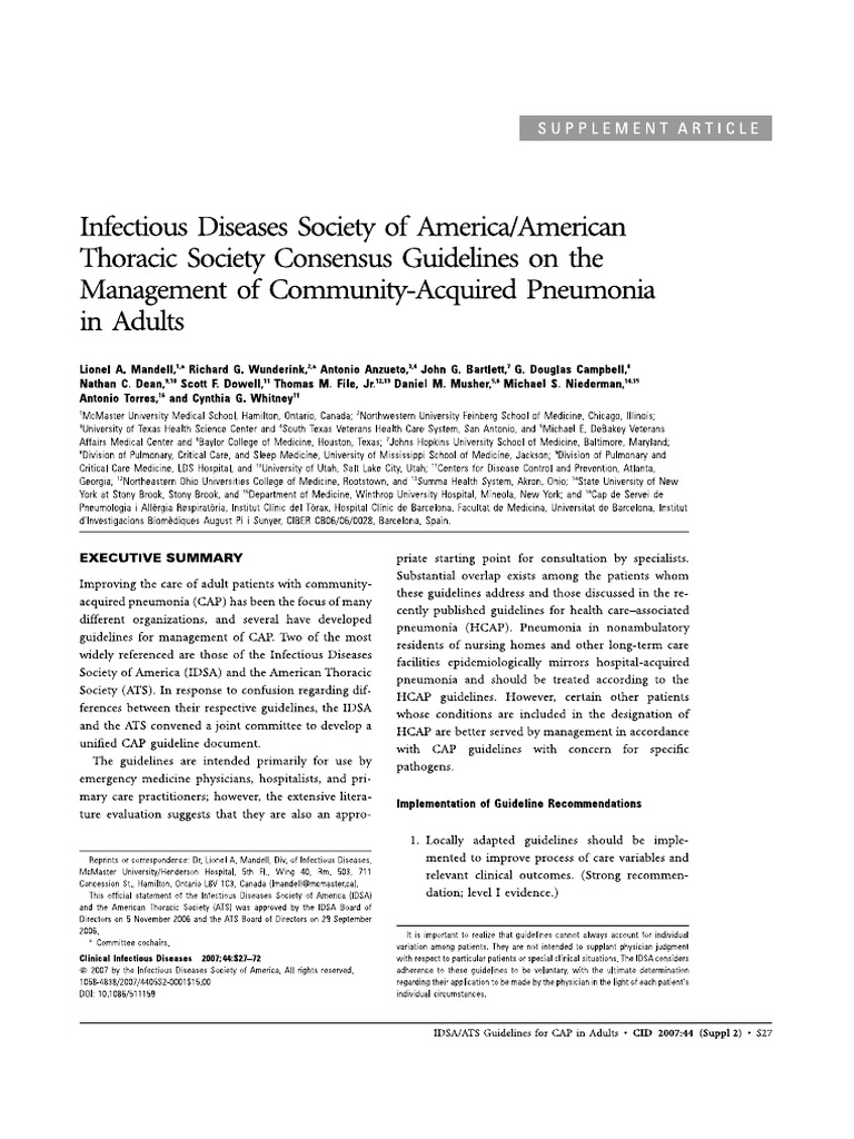 ATS 20224 CAP Guideline | PDF