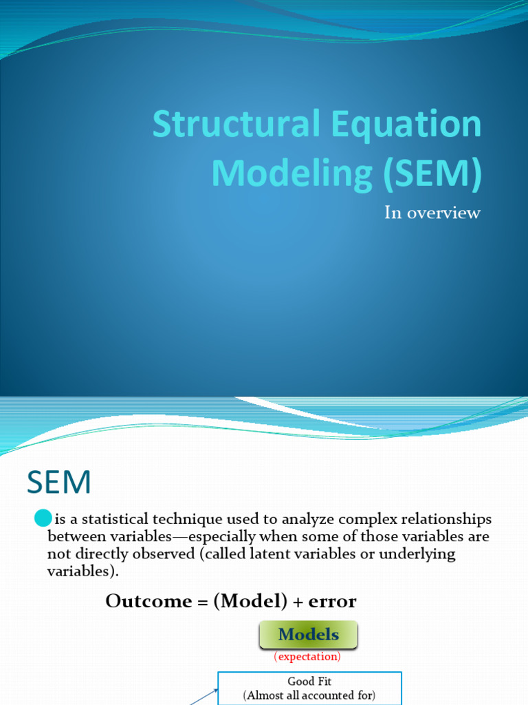 10-SEM | PDF | Structural Equation Modeling | Dependent And Independent ...