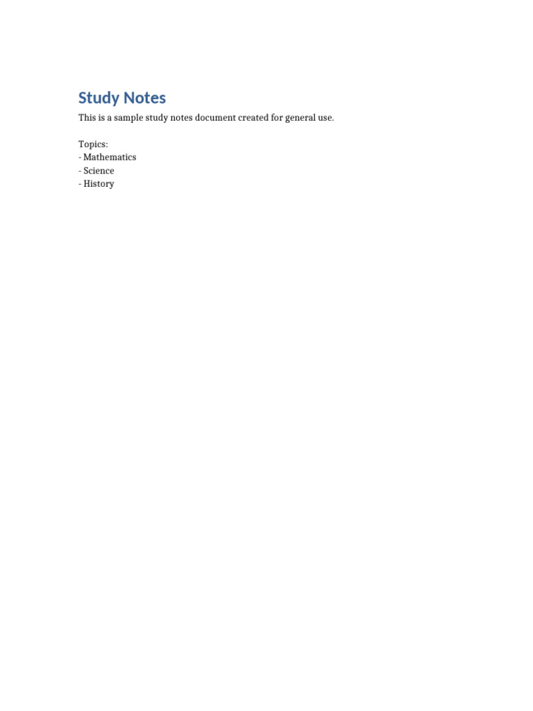 Sample Notes 1 | PDF