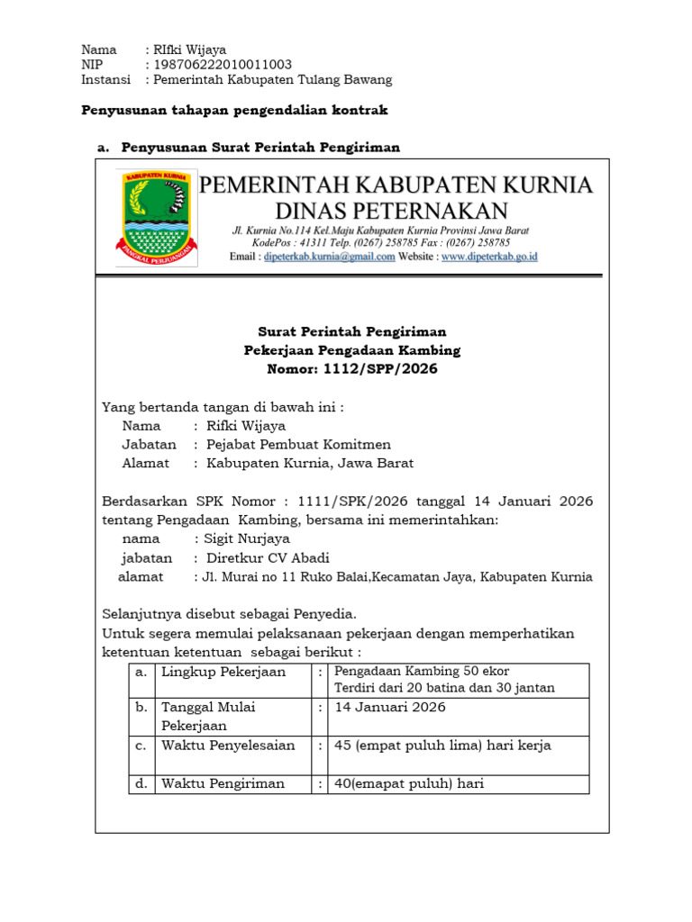 Lampiran 6 - Form SPP Dan Monitoring Jadwal Pengiriman Dan Pelaksanaan ...