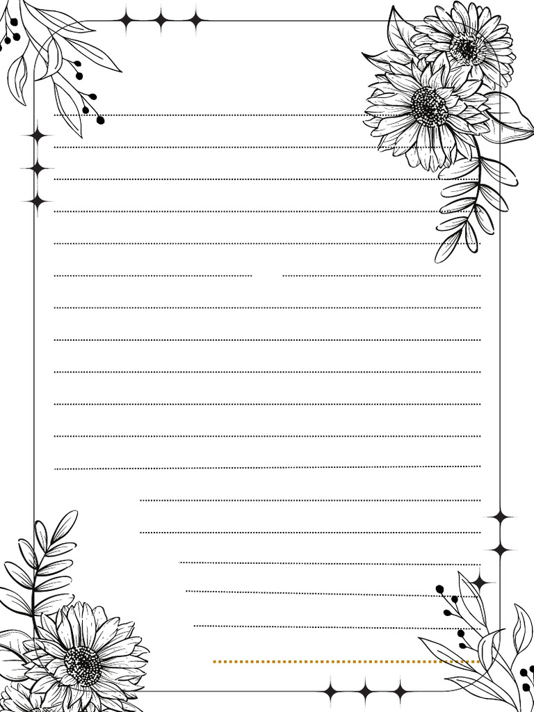 Golden Floral A4 Document Page Border (2) | PDF