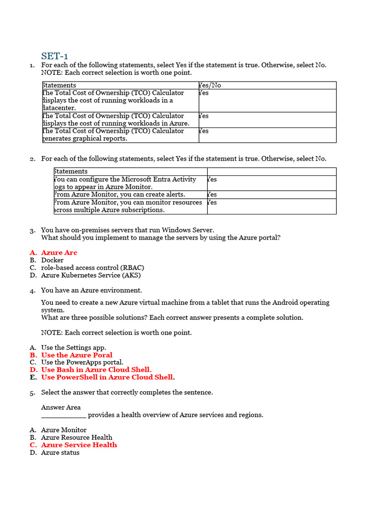 Az-900 Sample Questions | PDF | Cloud Computing | Software As A Service