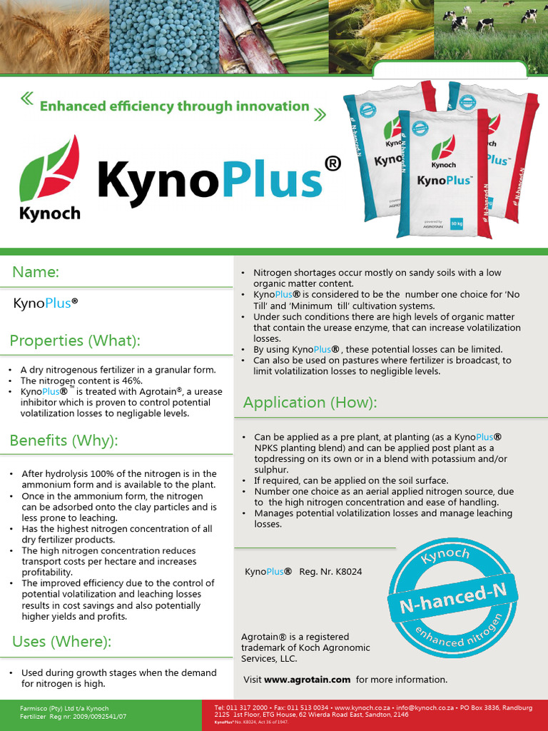 Kynoch-KynoPlusProduct-profile-sheet_Part2 | PDF | Fertilizer | Earth ...