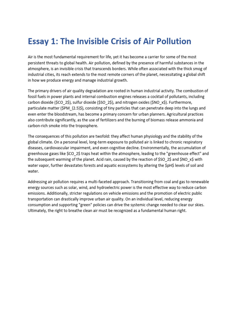 Air Pollution | PDF