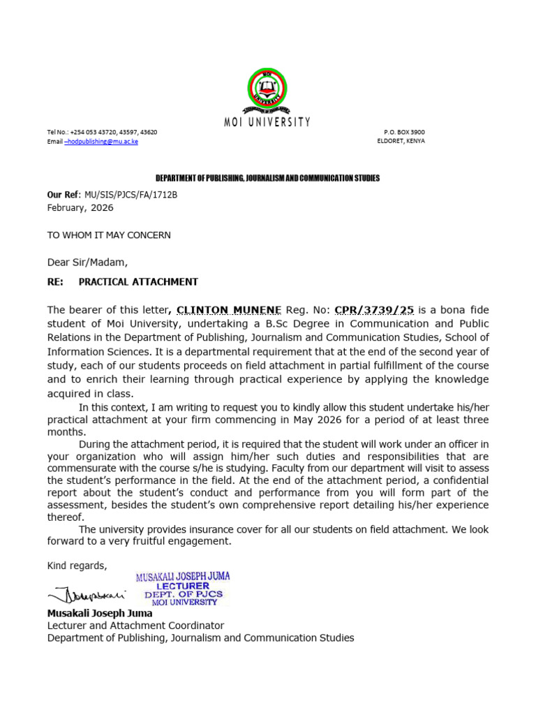 CPR Field Attachment Letter 2026 Second1 | PDF
